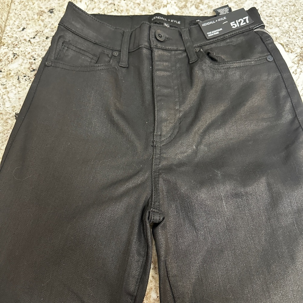 Kendall & Kylie Black Slim Jeans with Sleek Finish